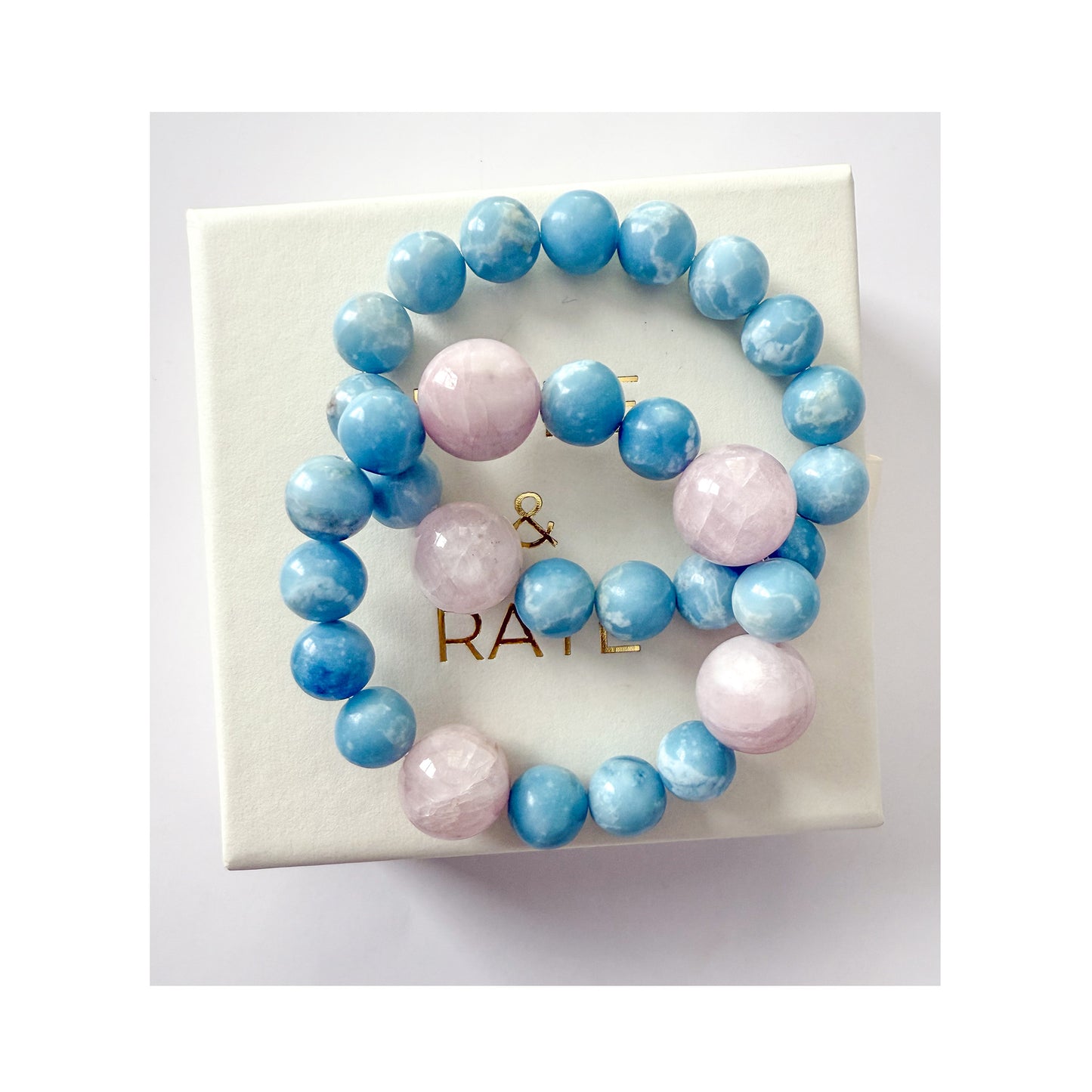 Calm Confidence - Larimar and Kunzite Bracelet Set | Hope & Raye