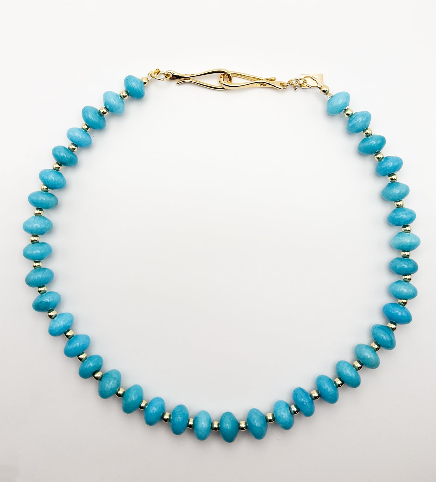 Blue Jade Necklace | Gold | 18 Inch | Riviera Strand