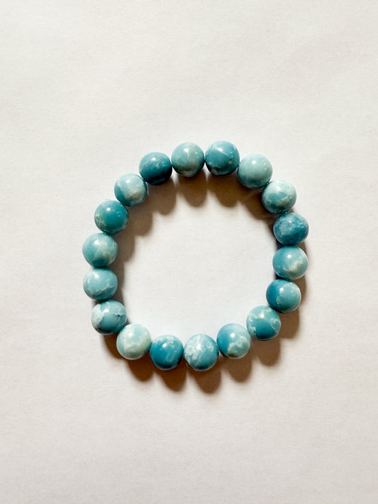 Natural Larimar Stackable Stretch Bracelet | Hope & Raye