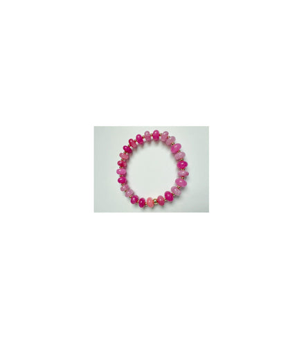 Pink Quartz & Jade Gemstone Bracelet | Gold | Pink Harmony