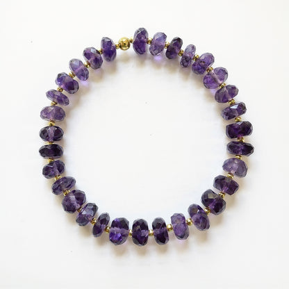 amethyst and gold stretch bracelet