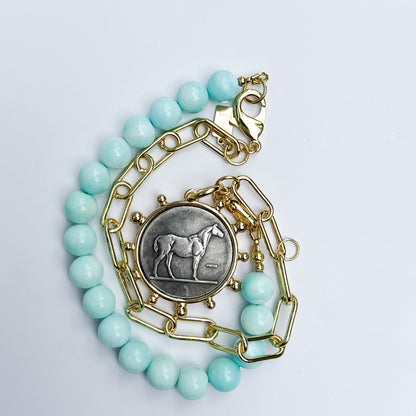 Blue Opal & Gold-Filled Horse Pendant Necklace | Hope & Raye