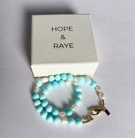 Drift- Opal and Baroque Pearl Beaded Necklace | Hope & Raye
