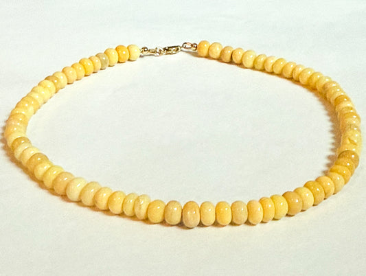 Yellow opal beaded bright necklace by hope and raye
